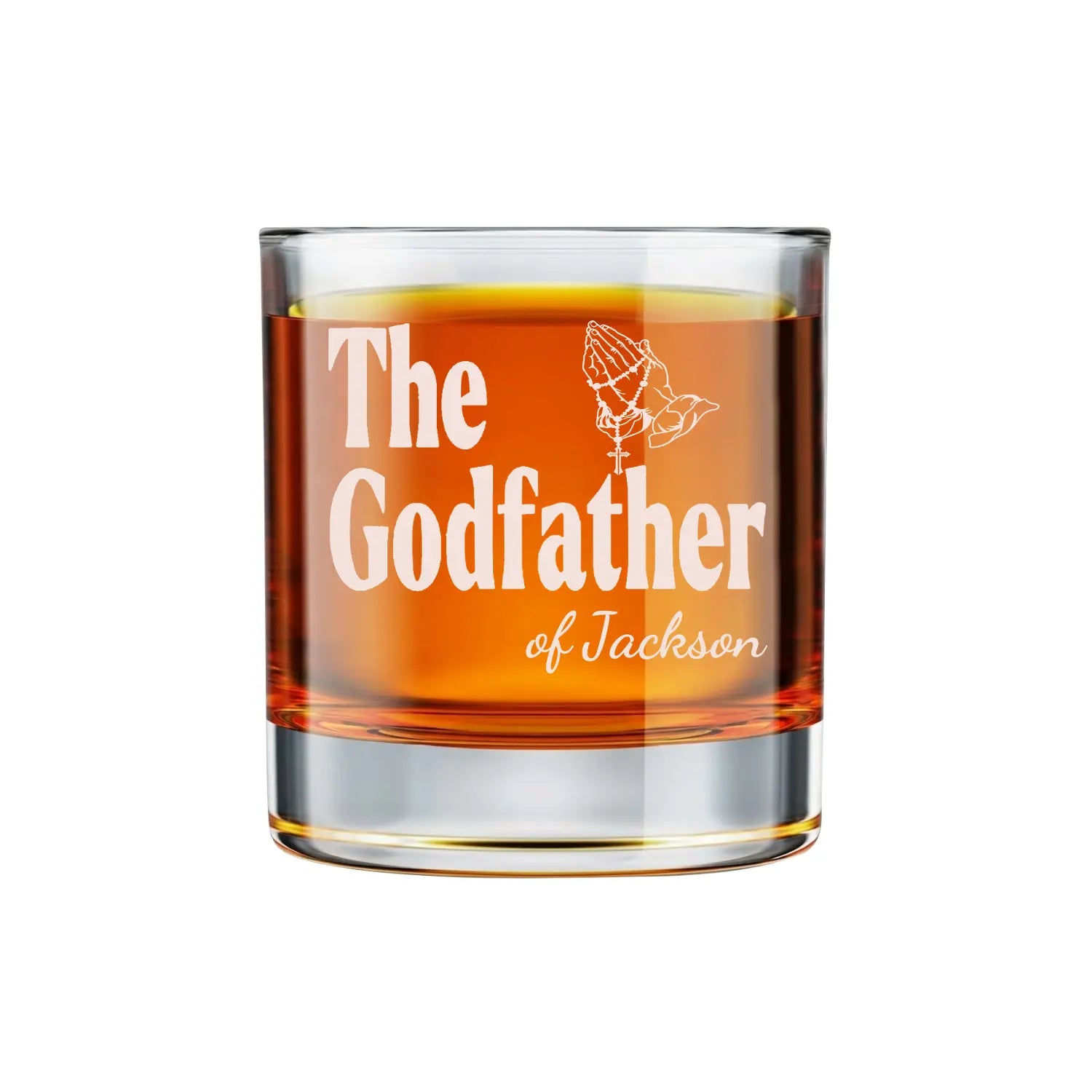 The Godfather - Personalized Engraved Whiskey Glass - Gift For Uncle, Brother, Baptism, Birthday, Fathers Day from Godchild - Dikila D.A