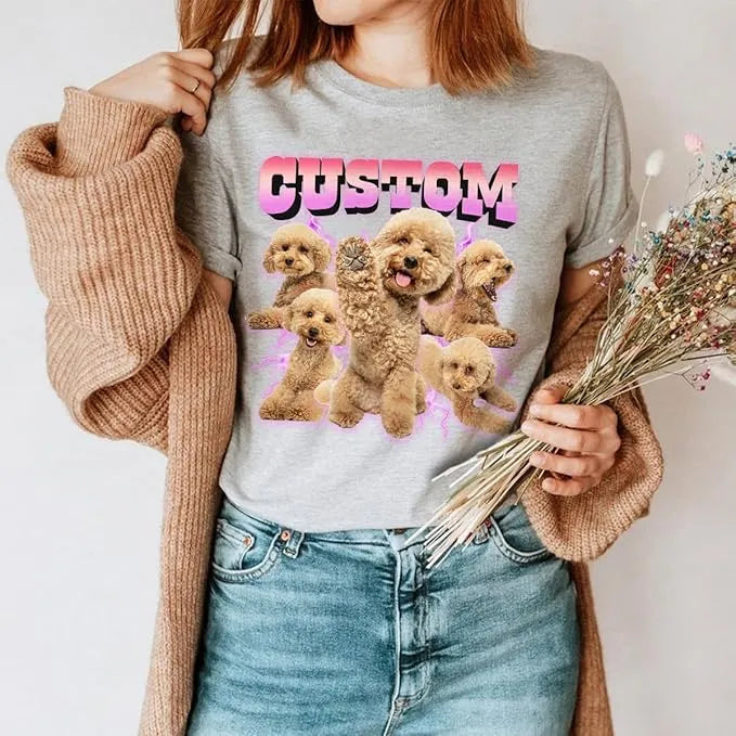 Dogs with Name And Photo T-Shirt - Custom Pets T-Shirt - Lover Pets Tee - Dikila D.A