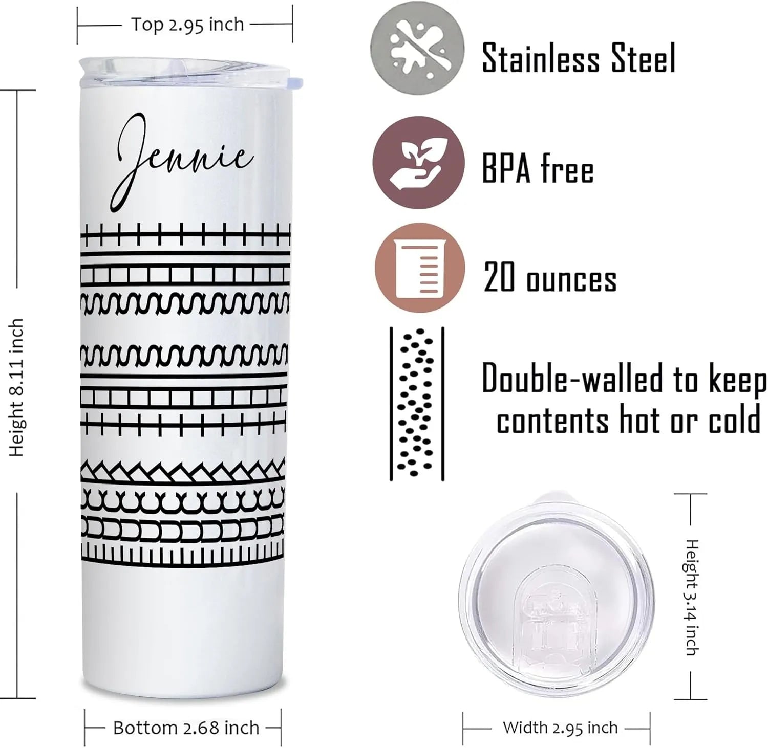 Fu*k This Sh*t Hidden Message - Personalized Skinny Tumbler - Dikila D.A