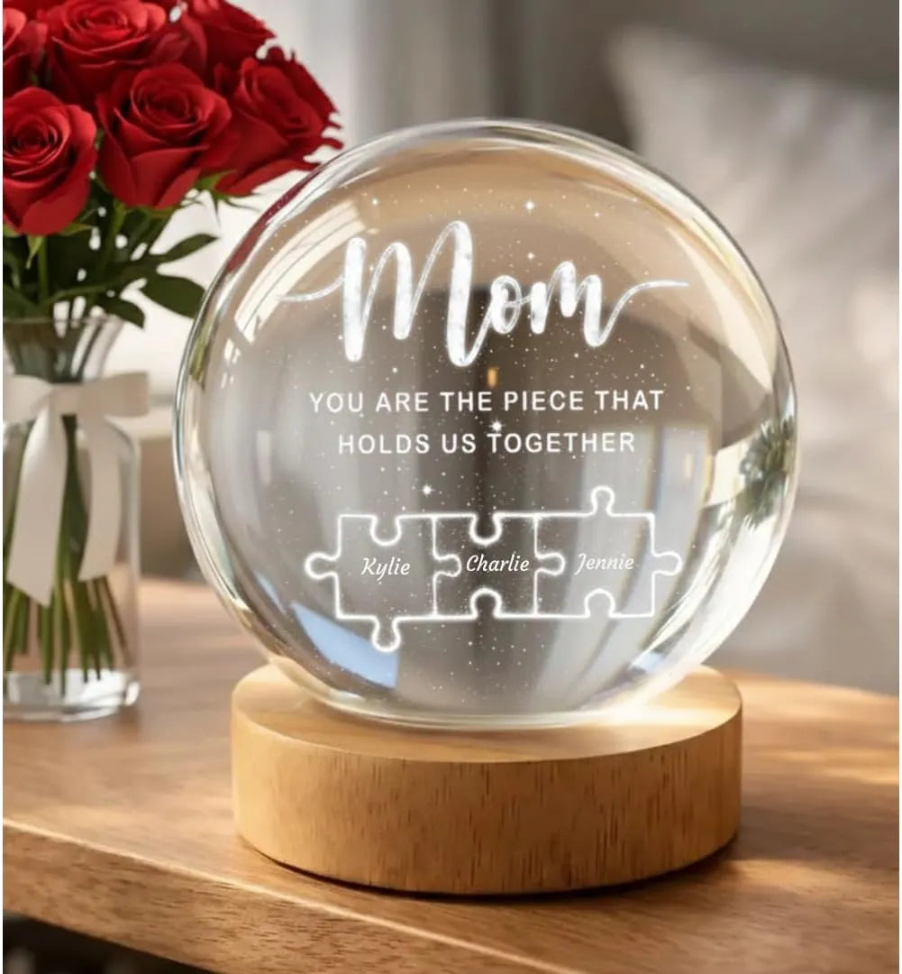 Mom You are The Piece That Holds Us Together - Custom Engraved Personalized Night Light Gift - Dikila D.A