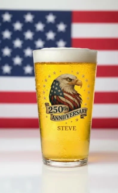 250th Anniversary Beer Glass - Personalized Semiquincentennial Gift For Men, Dad - Dikila D.A