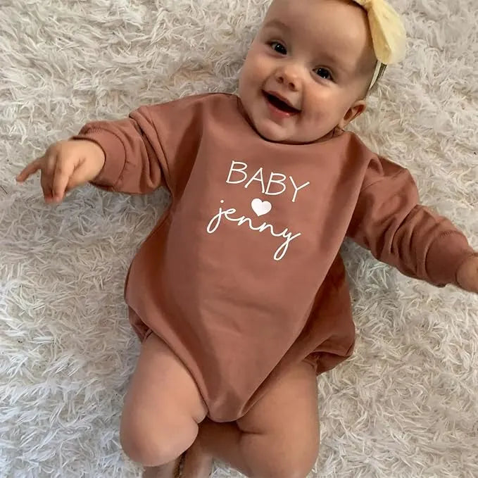 Baby With Name - Personalized Baby Bubble Romper - Best Gifts For Newborn (Baby Love) - Dikila D.A