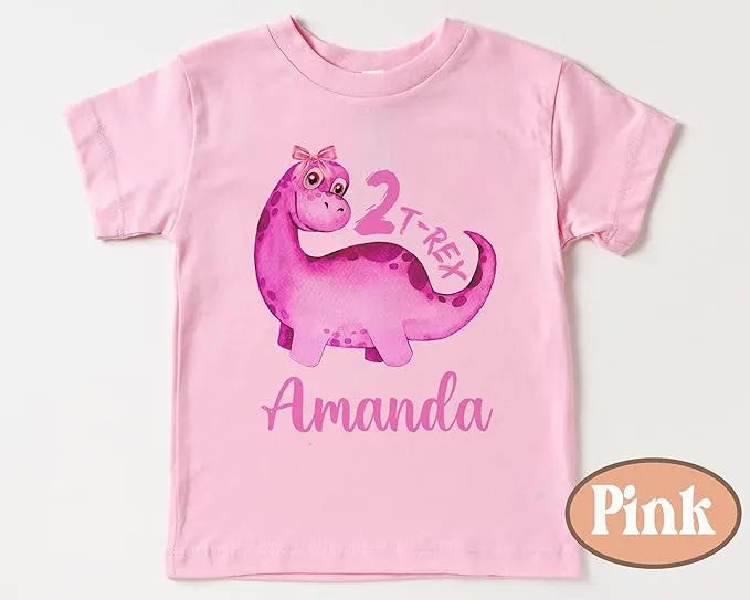 Dinosaur Two T-Rex Toddler Shirt - Personalized Kids Shirt - Gift For Kids - Dikila D.A