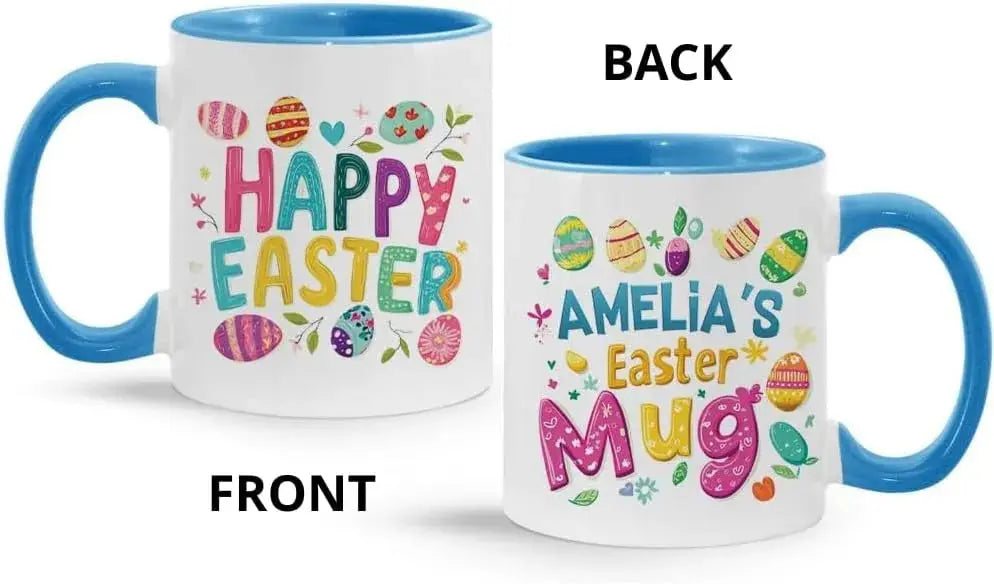 Colorful Easter With Bunny & Egg - Personalized Coffee Mug - Gift For Kids And Loved Ones - Dikila D.A
