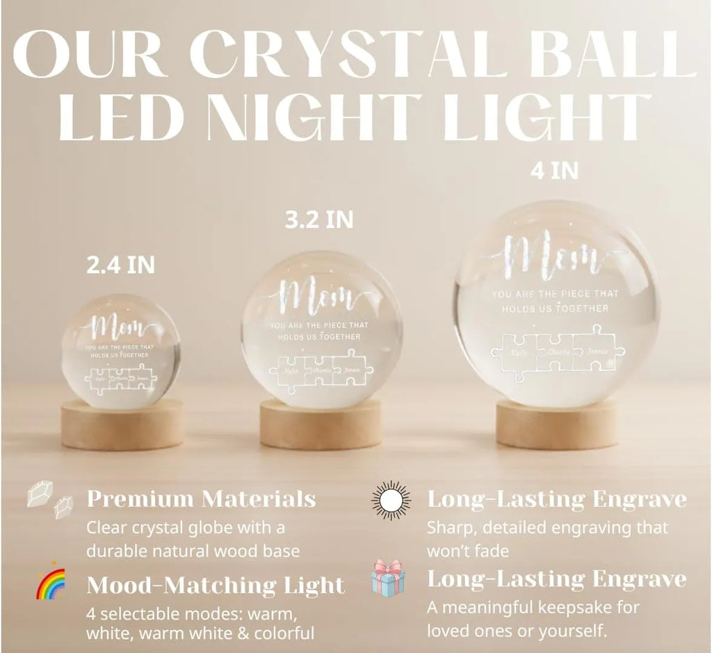 Mom You are The Piece That Holds Us Together - Custom Engraved Personalized Night Light Gift - Dikila D.A