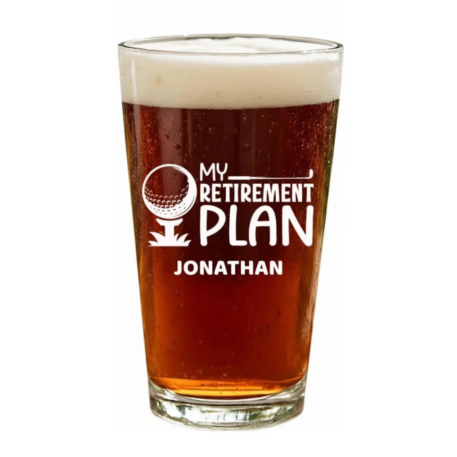 My Retirement Plan - Personalized Beer Glass - Gift For Dad, Grandpa, Boss, Office Coworker - Dikila D.A