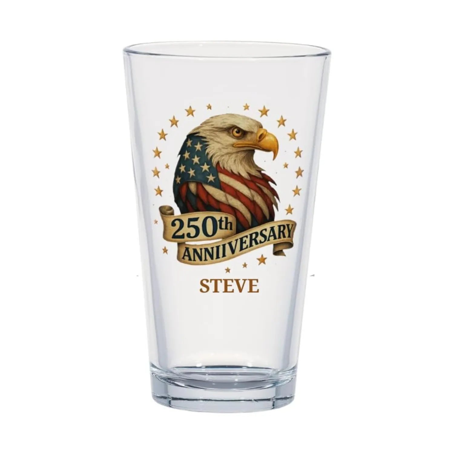250th Anniversary Beer Glass - Personalized Semiquincentennial Gift For Men, Dad - Dikila D.A