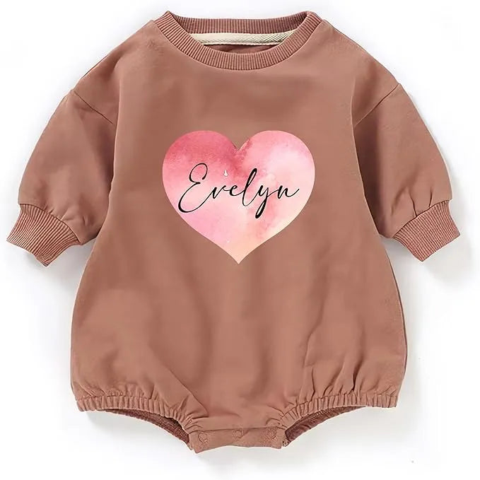 Heart With Name - Personalized Baby Romper - Best Gifts For Newborn - Dikila D.A