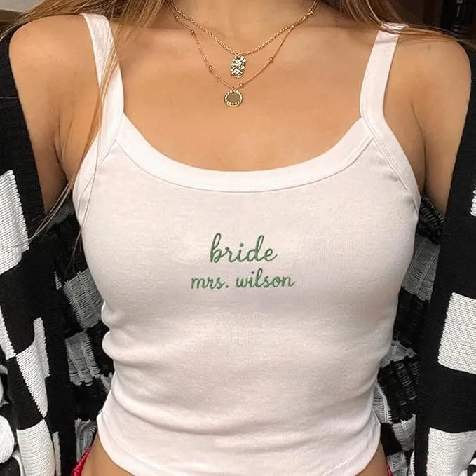 Bride Mrs. Set - Personalized Tank Top and Shorts - Wedding Gift For Bride - Dikila D.A
