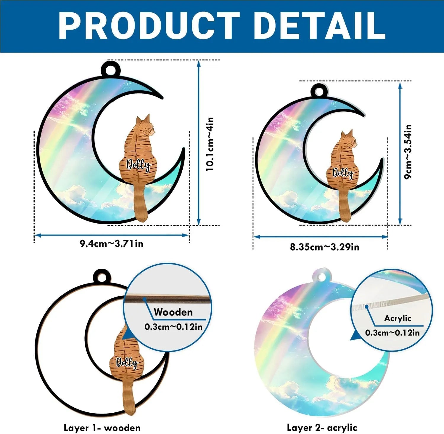 Cat Memorial Suncatcher - Custom Name Cat - Cat Loss Gift, Remembrance Gift - Dikila D.A