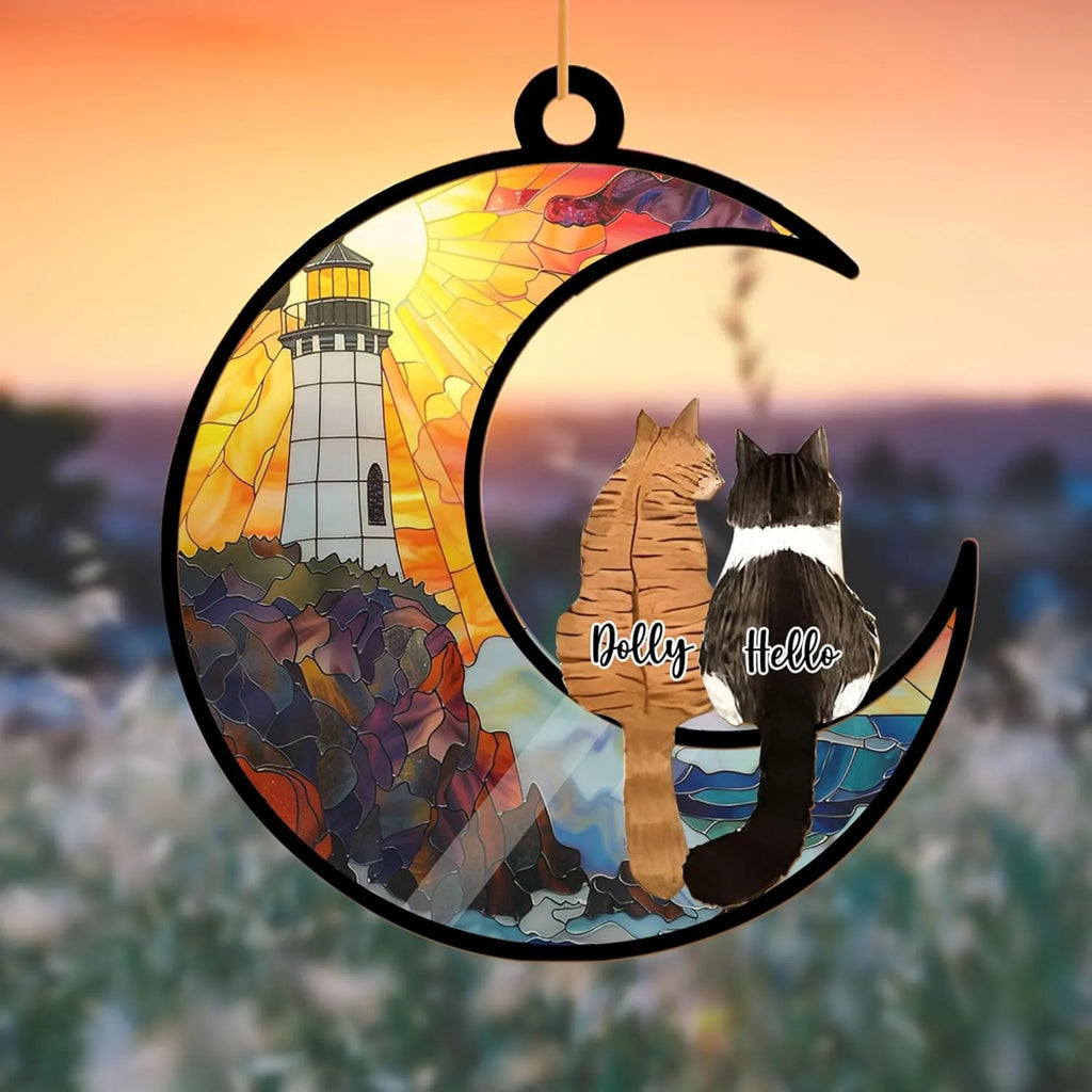 Cat Memorial Suncatcher - Custom Name Cat - Cat Loss Gift, Remembrance Gift - Dikila D.A