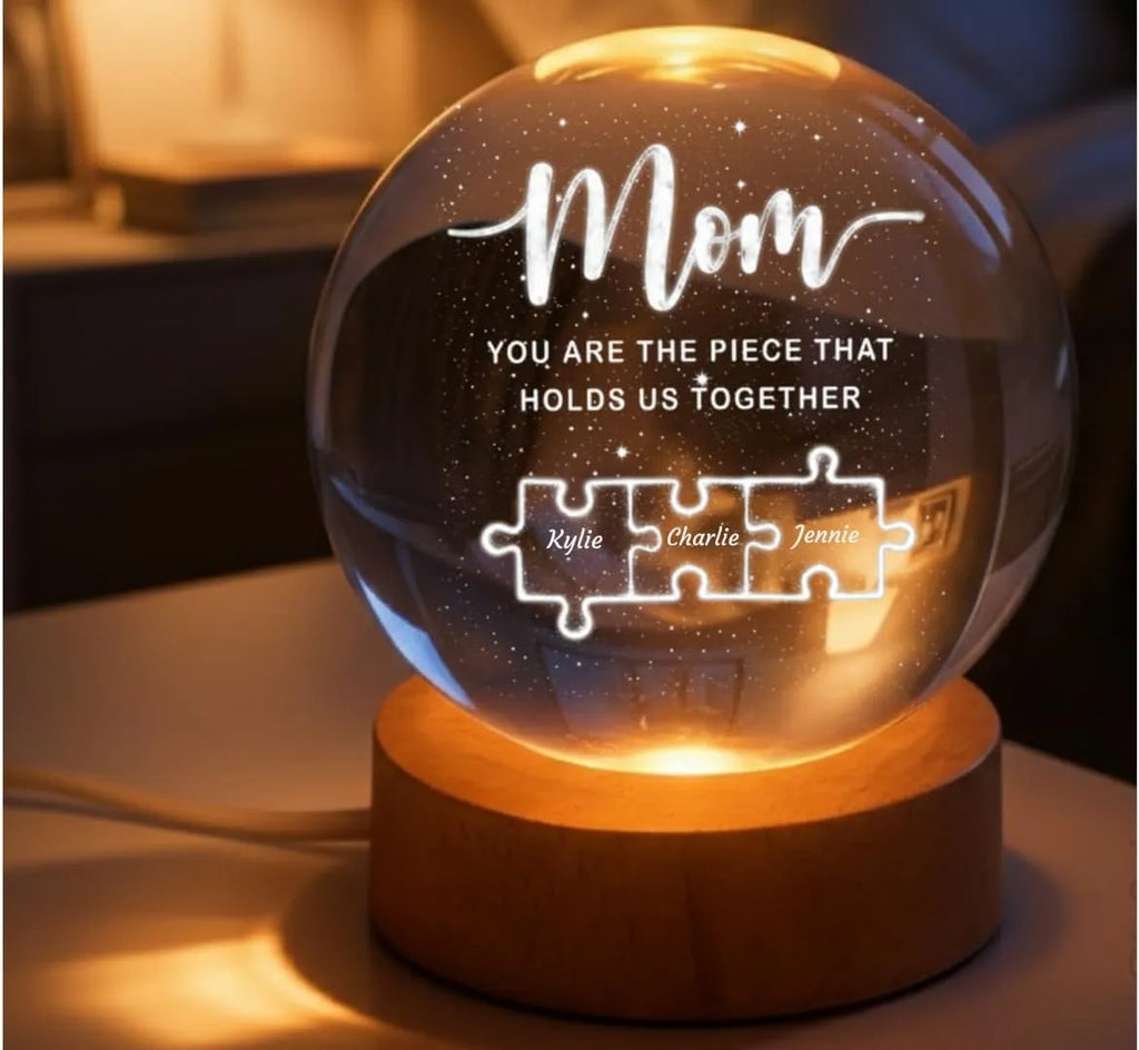 Mom You are The Piece That Holds Us Together - Custom Engraved Personalized Night Light Gift - Dikila D.A