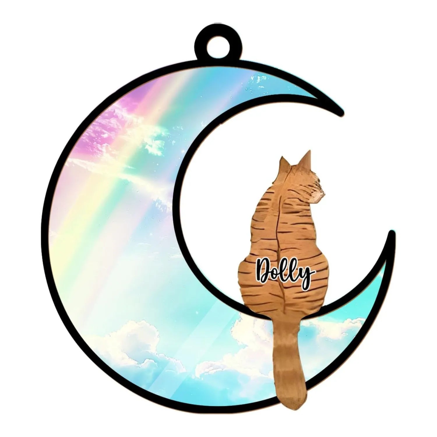 Cat Memorial Suncatcher - Custom Name Cat - Cat Loss Gift, Remembrance Gift - Dikila D.A