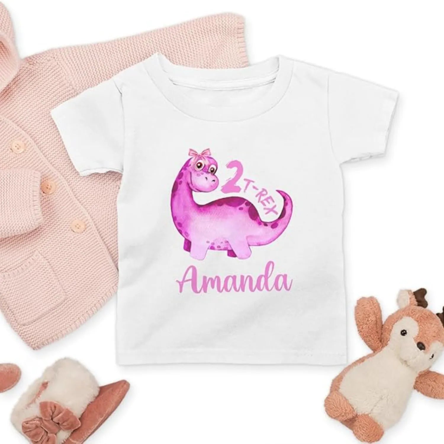 Dinosaur Two T-Rex Toddler Shirt - Personalized Kids Shirt - Gift For Kids - Dikila D.A